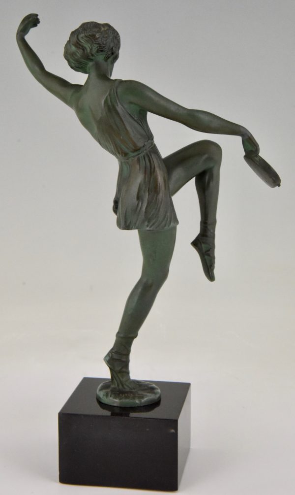 Art Deco sculpture of dancer with tambourine