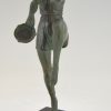 Art Deco sculpture of dancer with tambourine