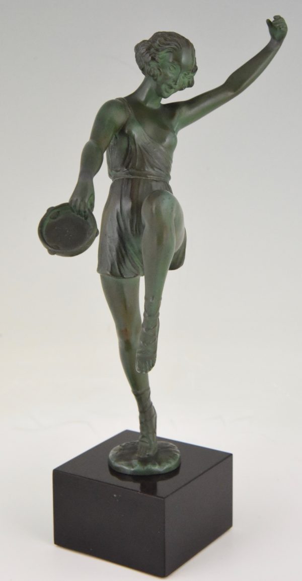 Art Deco sculpture of dancer with tambourine