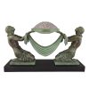 Art Deco lamp twee vrouwen met glazen schaal