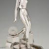 Art Deco silvered lamp lady at the fountain Nausicaa