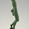 Message of love, Art Deco sculpture of a nude with dove.