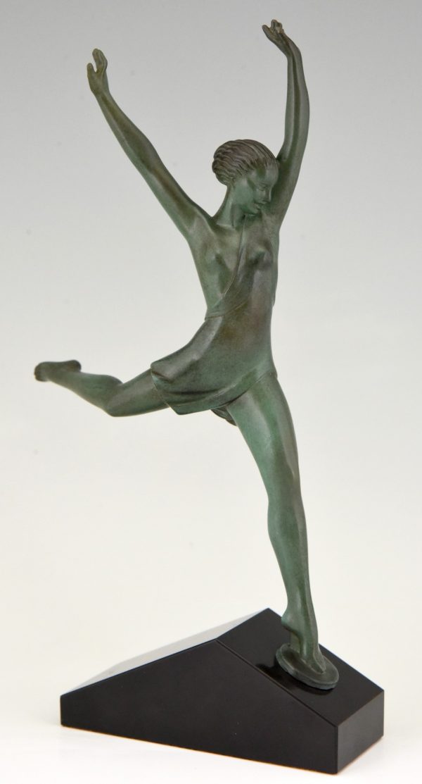 Olympe Art Deco sculpture of a running woman