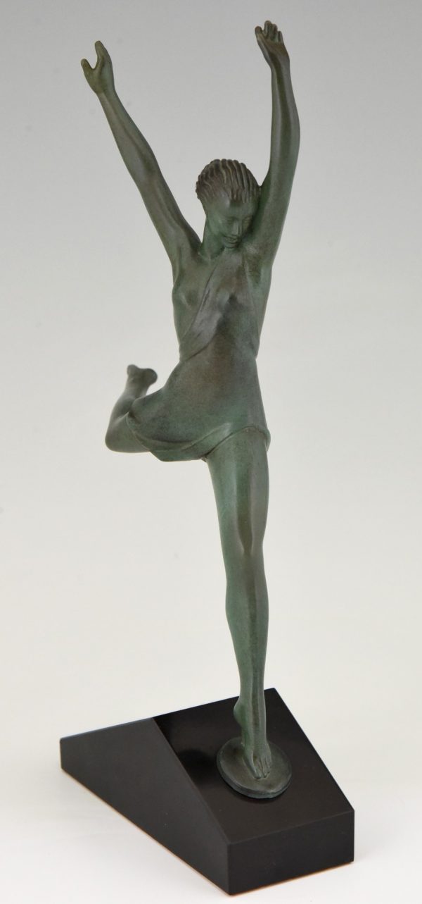 Olympe Art Deco sculpture of a running woman