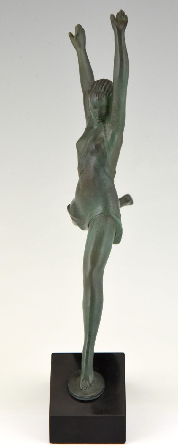 Olympe Art Deco sculpture of a running woman