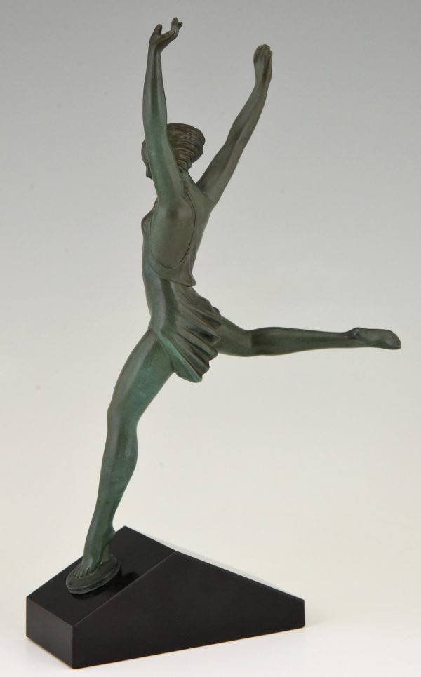 Olympe Art Deco sculpture of a running woman