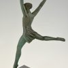 Olympe Art Deco sculpture of a running woman