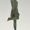 Olympe Art Deco sculpture of a running woman