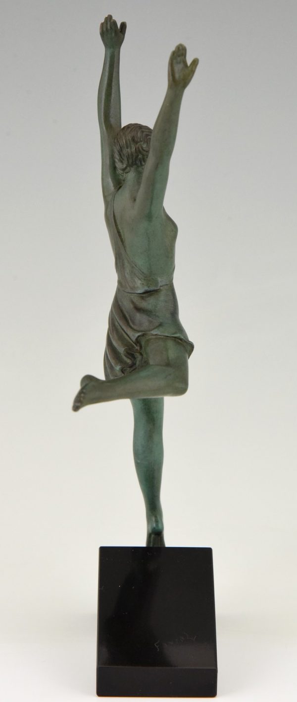 Olympe Art Deco sculpture of a running woman