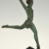 Olympe Art Deco sculpture of a running woman