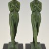 Serre livres Art Deco femmes nues au drapé