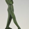 Pair of Art Deco bookends standing nudes with drape