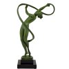 Tourbillon Art Deco sculpture nude dancer with swirling ribbon