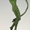 Tourbillon Art Deco sculpture nude dancer with swirling ribbon