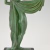 Venus, sculpture Art Deco femme nue aux drapé