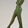 Pair of Art Deco bookends standing nudes with drape