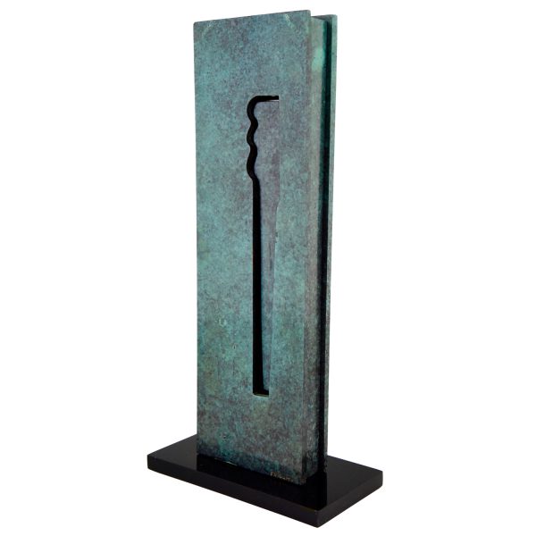 Mid Century Modern abstract bronze sculpture 1970