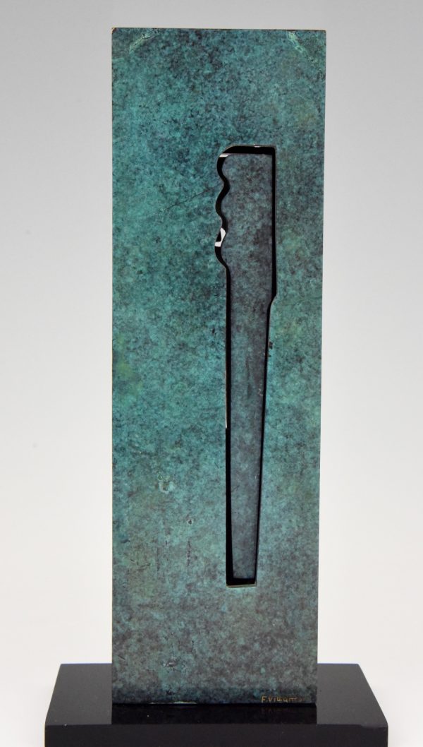 Mid Century Modern abstract bronze sculpture 1970