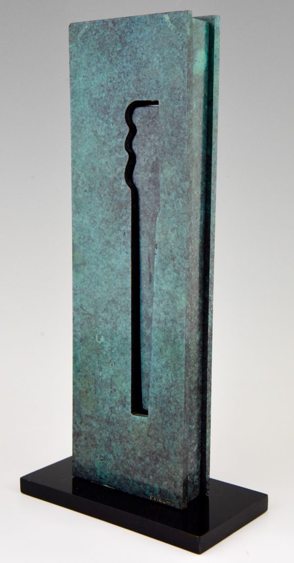 Mid Century Modern abstract bronze sculpture 1970