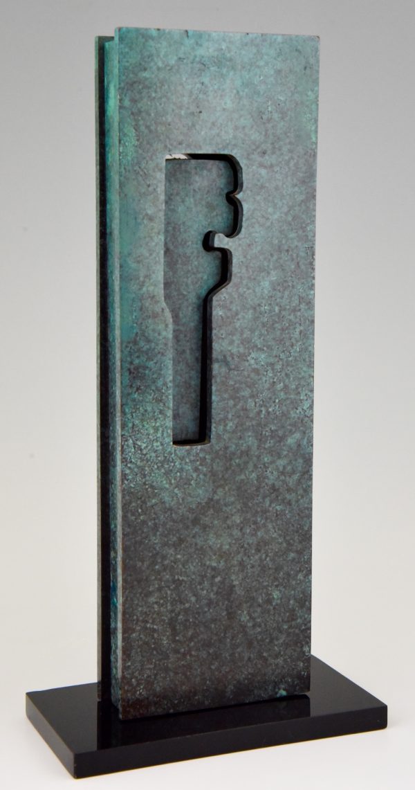 Mid Century Modern abstract bronze sculpture 1970