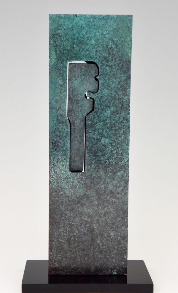 Mid Century Modern abstract bronze sculpture 1970