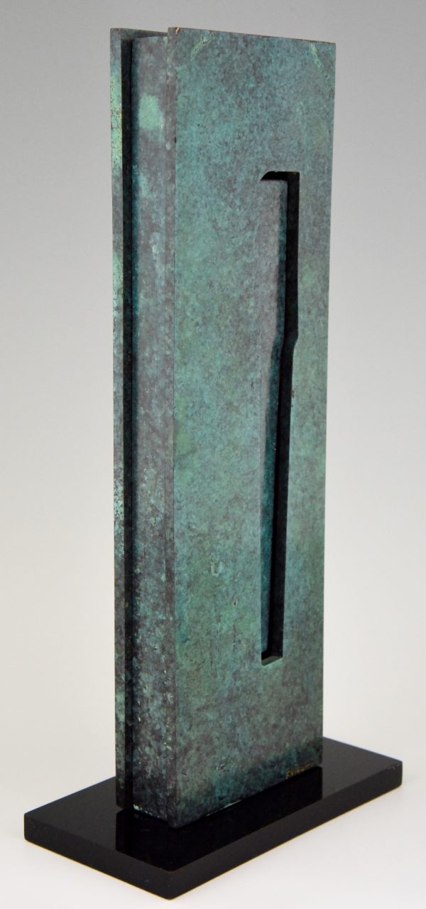 Mid Century Modern abstract bronze sculpture 1970