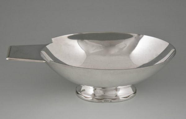 Art deco versilberte Sauciere Schwan