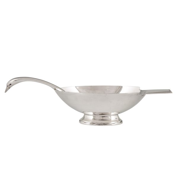 Art Deco silvered swan sauce boat