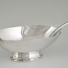 Art Deco silvered swan sauce boat