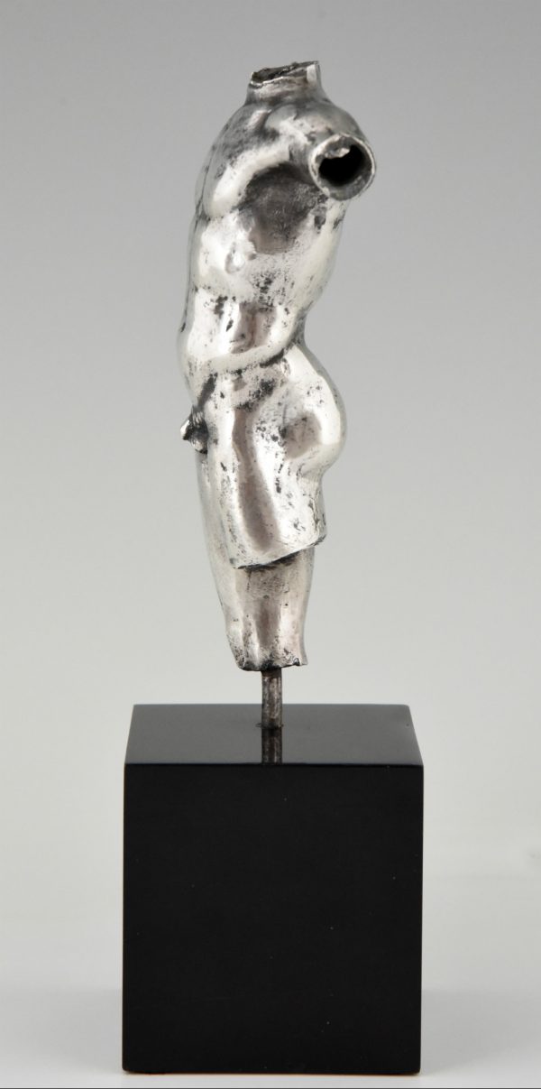 Skulptur Silber Männlicher Akt Torso