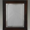 Large Art Deco Macassar wood and chrome picture photo frame