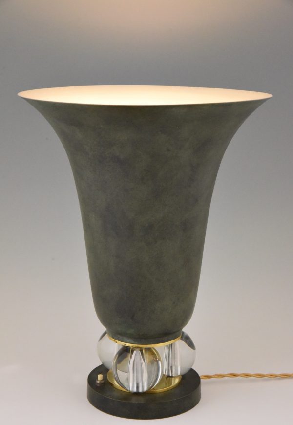 Art Deco lampe vase avec boules de verre