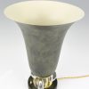 Art Deco beker lamp met glazen bollen