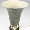 Art Deco Vase Lampe mit 3 Glaskugel