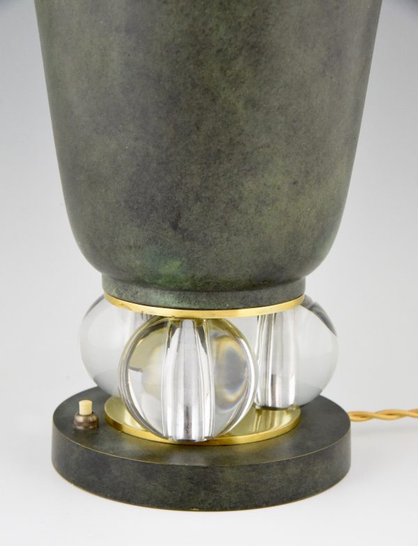 Art Deco beker lamp met glazen bollen