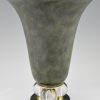 Art Deco Vase Lampe mit 3 Glaskugel