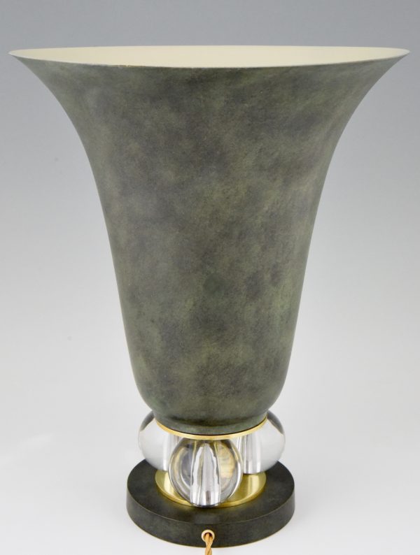 Art Deco Vase Lampe mit 3 Glaskugel