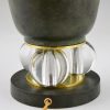 Art Deco Vase Lampe mit 3 Glaskugel