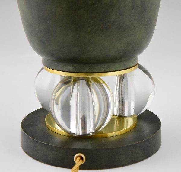 Art Deco lampe vase avec boules de verre