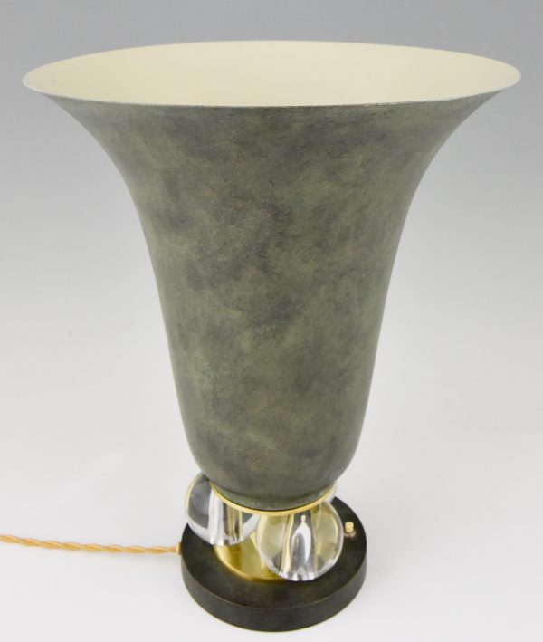 Art Deco beker lamp met glazen bollen