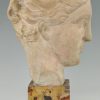 Art Deco stone sculpture female bust woman’s head