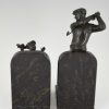 Art Deco golfer and caddy bookends