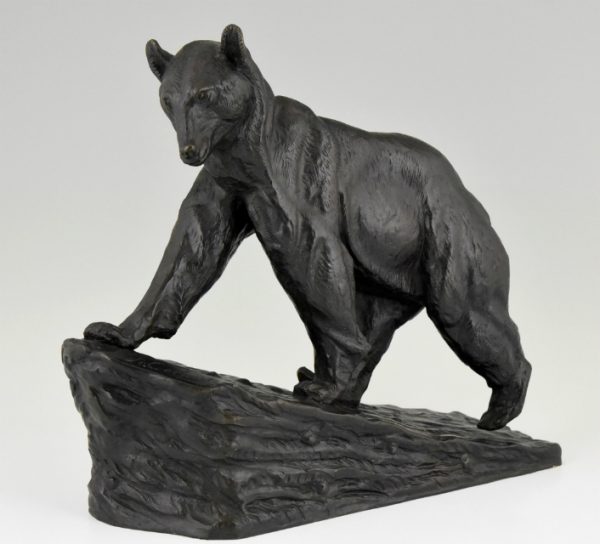 Art Deco bronze bear sculpture