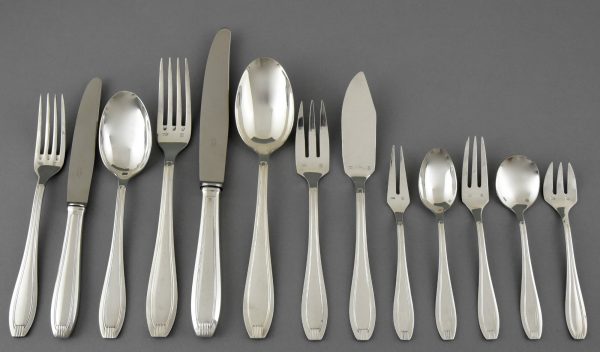 Art Deco silver plated cutlery set 178 pieces
