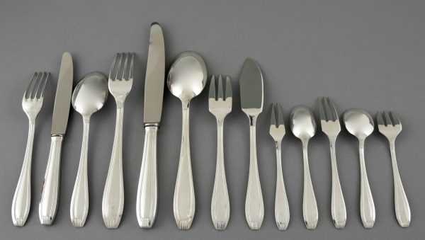 Art Deco silver plated cutlery set 178 pieces