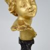Art Nouveau bronze bust of a boy Petit Roi or Little King