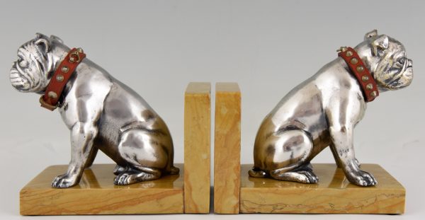 Art Deco bulldog bookends