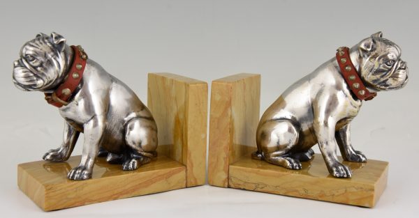 Art Deco bulldog bookends