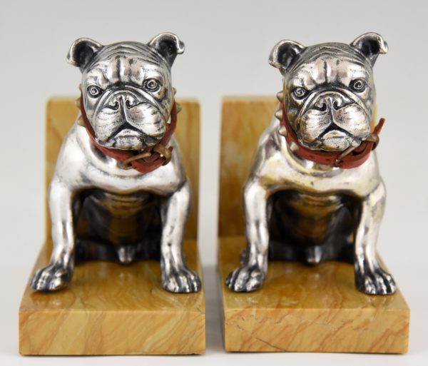 Art Deco Buchstützen Bulldogge