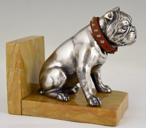Art Deco Buchstützen Bulldogge